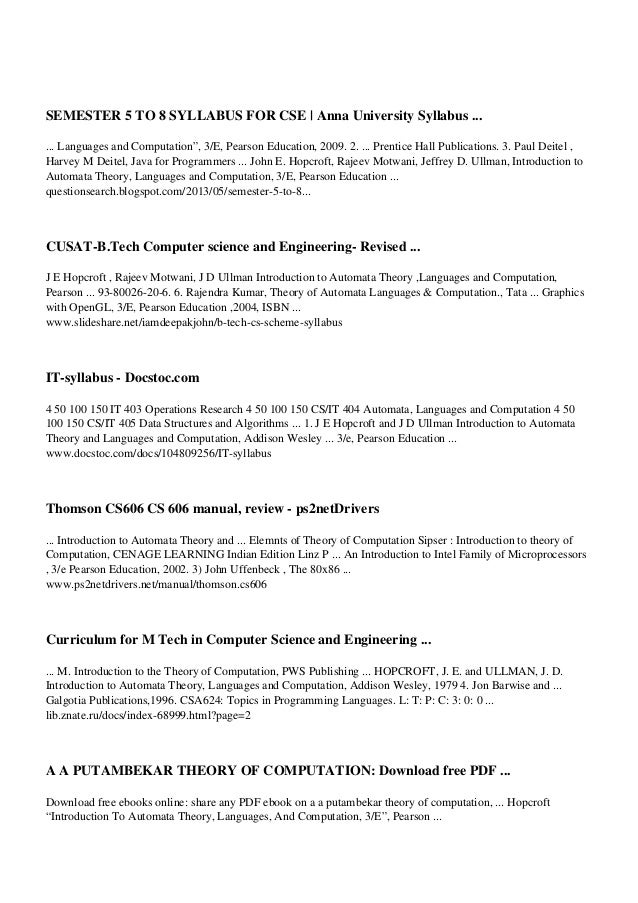 Introduction To Automata Theory Hopcroft Pdf